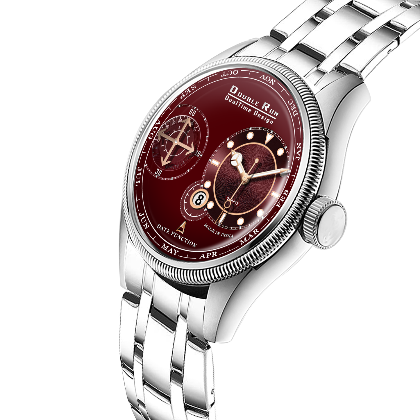 Merlot Dial Chronograph Watch - inspired by the rich wine tone.