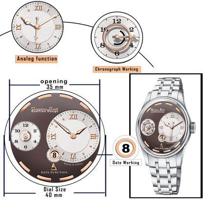 Mocha Luxe Chronograph Watch
