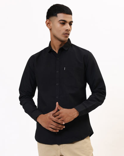 Black Essential Cotton Shirt