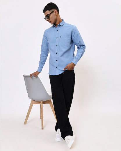 Sky Blue Essential Cotton Shirt