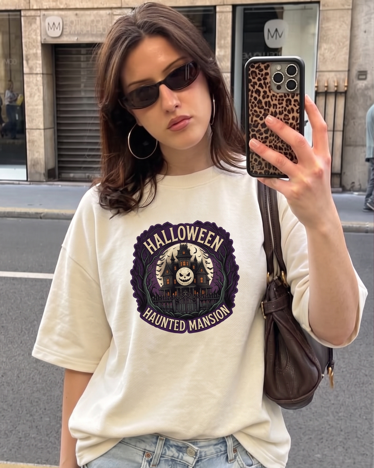 Halloween Haunted Mansion Oversized T-Shirt