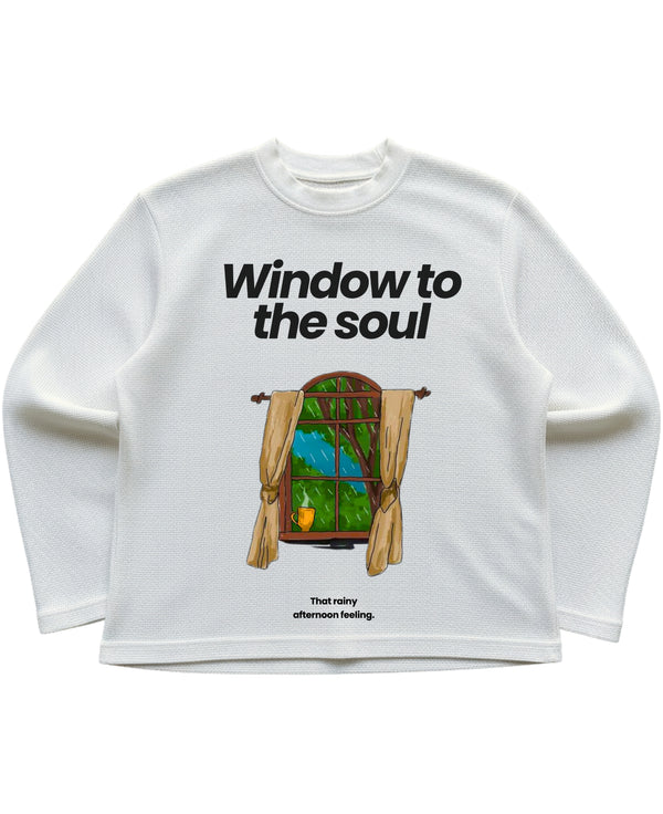 Off-white waffle knit oversized full-sleeve Front Design